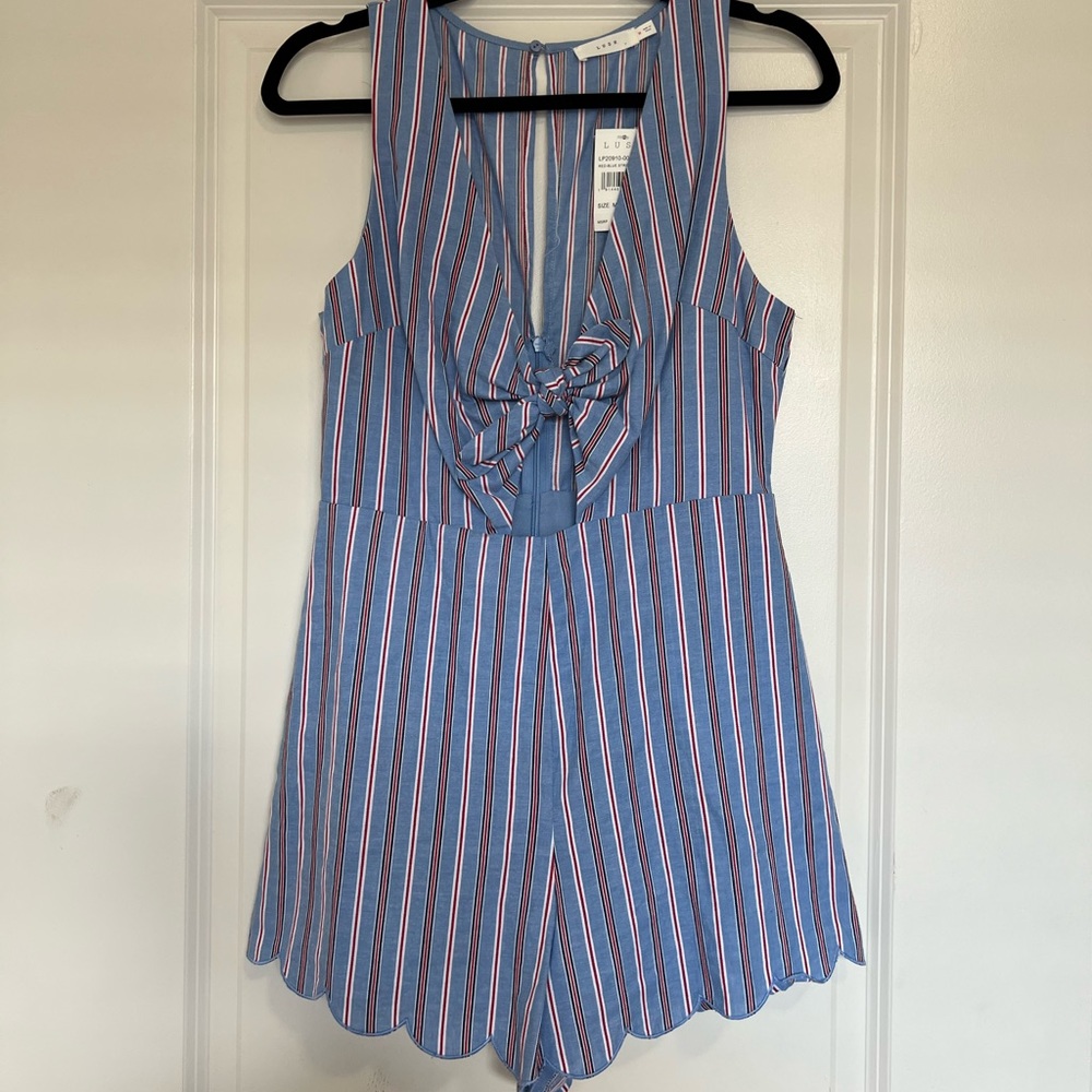 Red, white, and blue Lush romper